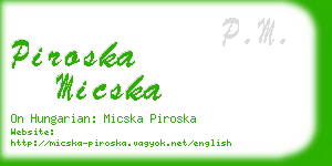 piroska micska business card